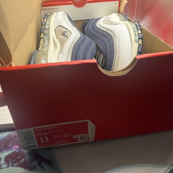 Size 11 Nike Air Max 97 Navy Blue White Gray Mens Dallas Cowboy Shoes DH0612-400 main image 4